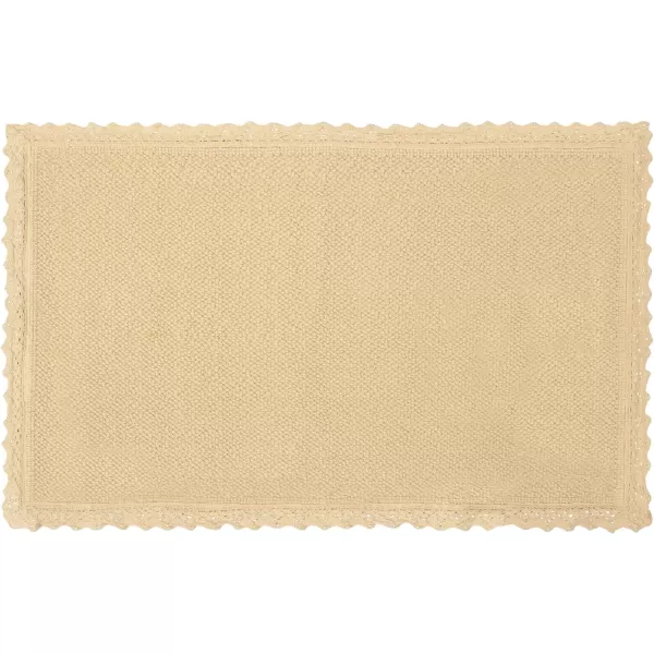 Laura Ashley Reversible Crochet Beaded Bath Rug, 17 in. x 24 in., Aqua