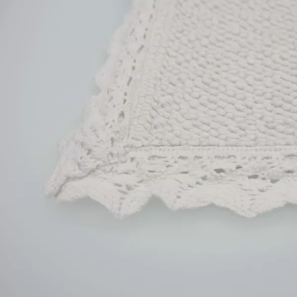 Laura Ashley Reversible Crochet Beaded Bath Rug, 17 in. x 24 in., Aqua