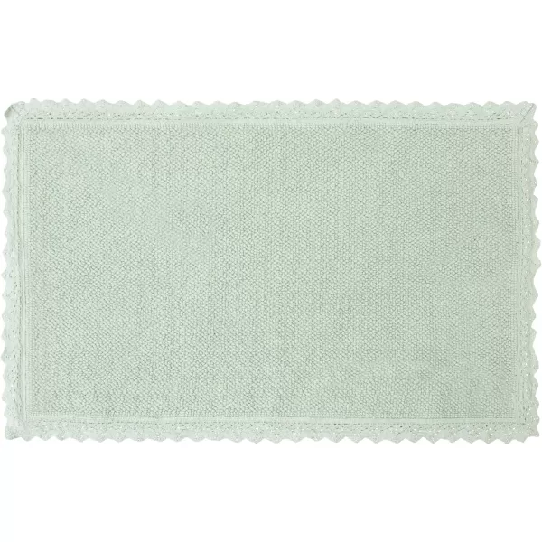 Laura Ashley Reversible Crochet Beaded Bath Rug, 17 in. x 24 in., Aqua