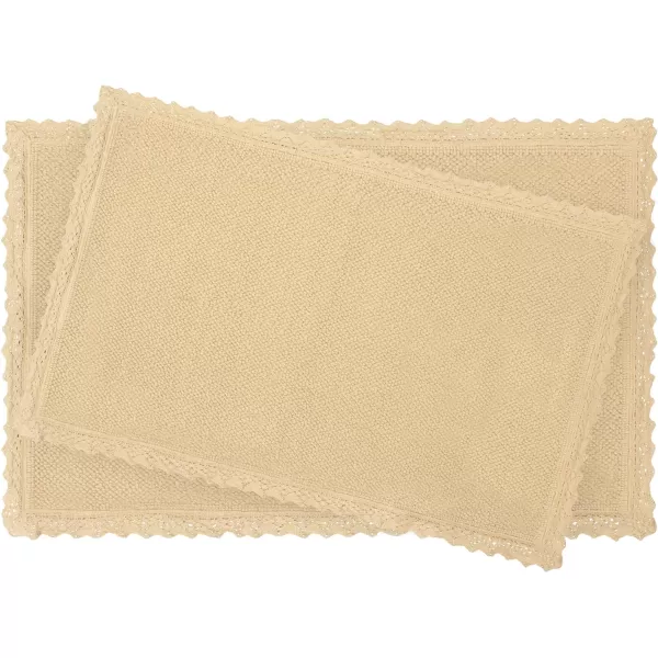 Laura Ashley Reversible Crochet Beaded Bath Rug, 17 in. x 24 in., Aqua