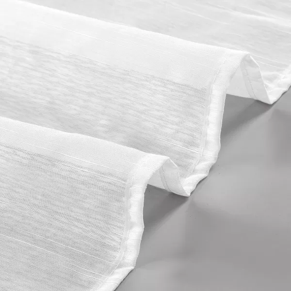Laura Ashley Richmond 4 Panel Sheer Curtains with Rod Pocket, Each Panel Measures 38" W x 84" L, White