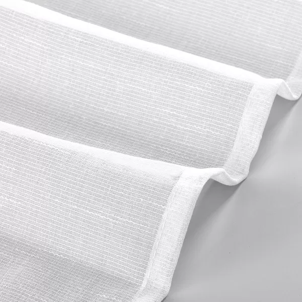 Laura Ashley Richmond 4 Panel Sheer Curtains with Rod Pocket, Each Panel Measures 38" W x 84" L, White