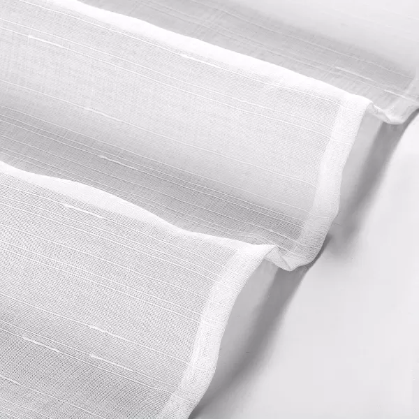 Laura Ashley Richmond 4 Panel Sheer Curtains with Rod Pocket, Each Panel Measures 38" W x 84" L, White