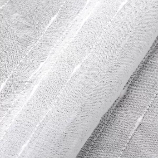 Laura Ashley Richmond 4 Panel Sheer Curtains with Rod Pocket, Each Panel Measures 38" W x 84" L, White