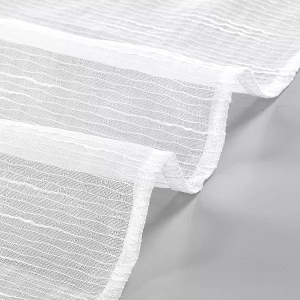 Laura Ashley Richmond 4 Panel Sheer Curtains with Rod Pocket, Each Panel Measures 38" W x 84" L, White