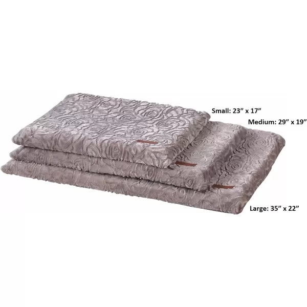 Laura Ashley Roslyn Orthopedic Dog Bed, Dog Crate Pet Mat, Comfortable, Supportive and Cozy, Washable Stylish Plush Fabric Cover, Large 35" W x 22" L, Navy