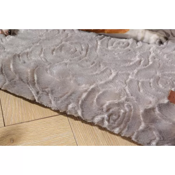 Laura Ashley Roslyn Orthopedic Dog Bed, Dog Crate Pet Mat, Comfortable, Supportive and Cozy, Washable Stylish Plush Fabric Cover, Large 35" W x 22" L, Navy