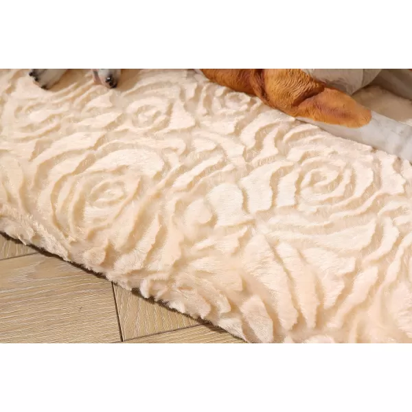 Laura Ashley Roslyn Orthopedic Dog Bed, Dog Crate Pet Mat, Comfortable, Supportive and Cozy, Washable Stylish Plush Fabric Cover, Large 35" W x 22" L, Navy