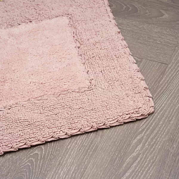 Laura Ashley Ruffle Cotton 2-Piece Bath Rug Set, Ivory