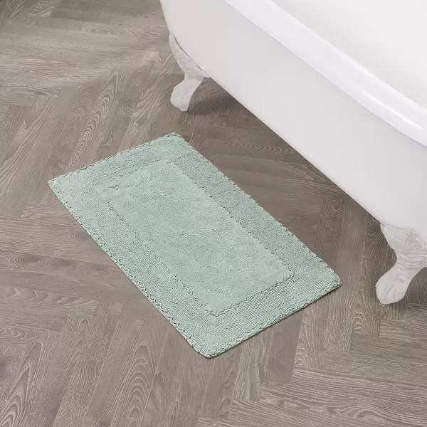 Laura Ashley Ruffle Cotton 2-Piece Bath Rug Set, Ivory