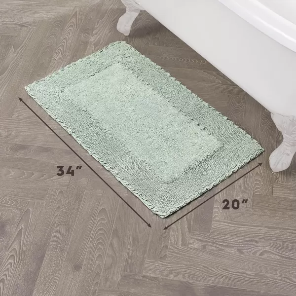 Laura Ashley Ruffle Cotton 2-Piece Bath Rug Set, Ivory