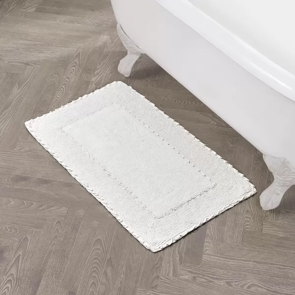 Laura Ashley Ruffle Cotton 2-Piece Bath Rug Set, Ivory