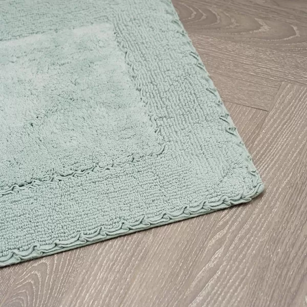 Laura Ashley Ruffle Cotton 2-Piece Bath Rug Set, Ivory