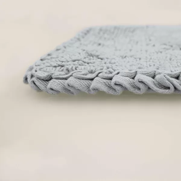 Laura Ashley Ruffle Cotton 2-Piece Bath Rug Set, Ivory