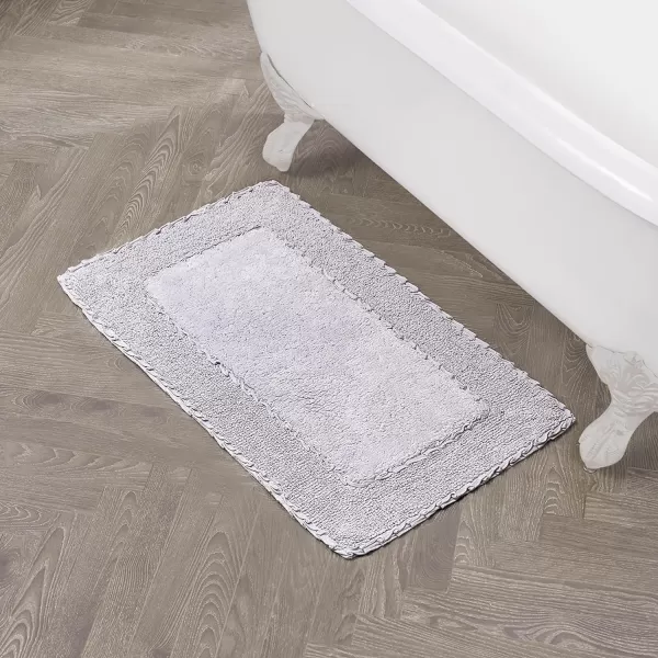 Laura Ashley Ruffle Cotton 2-Piece Bath Rug Set, Ivory