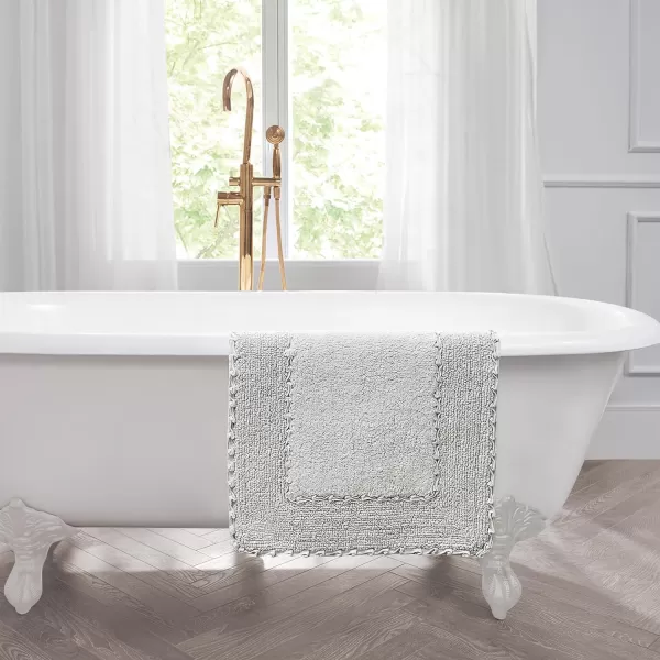 Laura Ashley Ruffle Cotton 2-Piece Bath Rug Set, Ivory