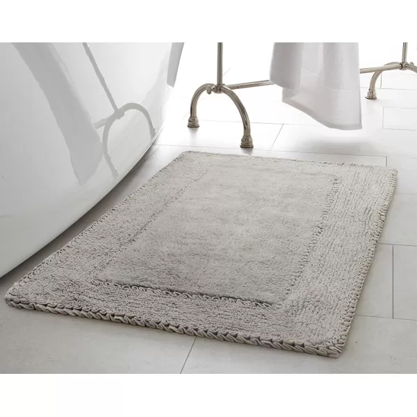 Laura Ashley Ruffle Cotton 2-Piece Bath Rug Set, Ivory