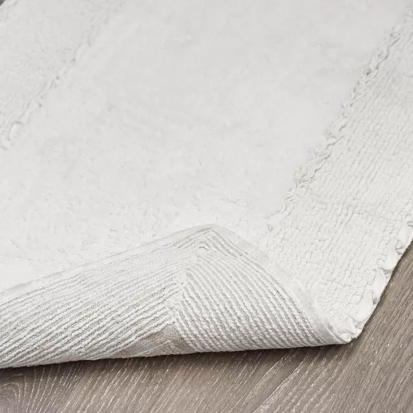 Laura Ashley Ruffle Cotton 2-Piece Bath Rug Set, Ivory