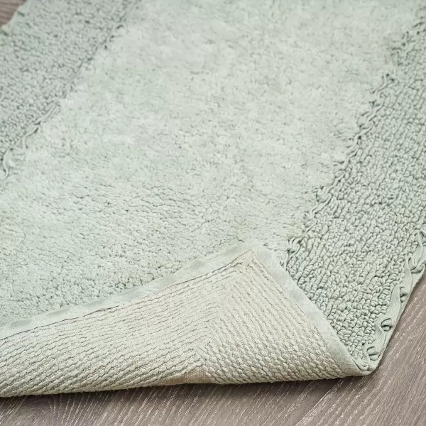 Laura Ashley Ruffle Cotton 2-Piece Bath Rug Set, Ivory