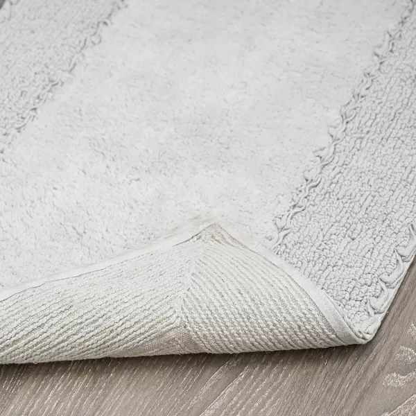 Laura Ashley Ruffle Cotton 2-Piece Bath Rug Set, Ivory