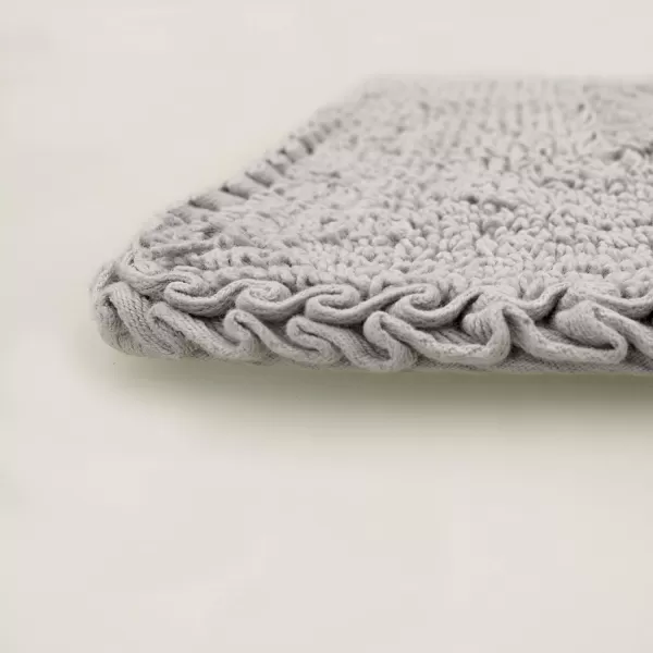 Laura Ashley Ruffle Cotton 2-Piece Bath Rug Set, Ivory