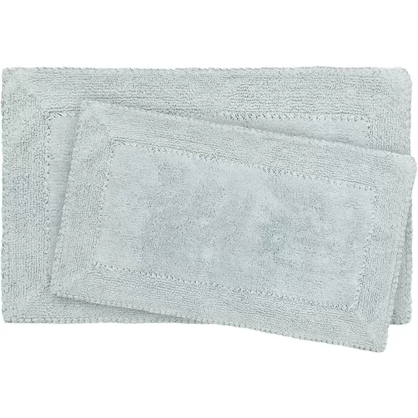 Laura Ashley Ruffle Cotton 2-Piece Bath Rug Set, Ivory