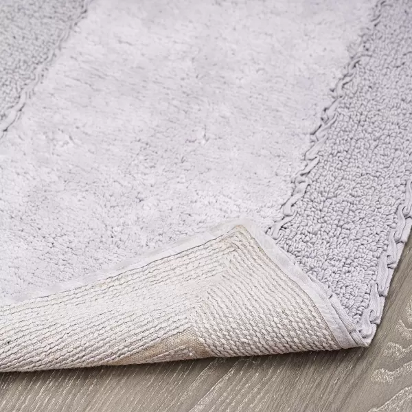 Laura Ashley Ruffle Cotton 2-Piece Bath Rug Set, Ivory
