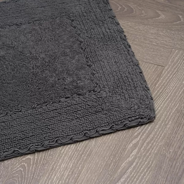 Laura Ashley Ruffle Cotton 2-Piece Bath Rug Set, Ivory