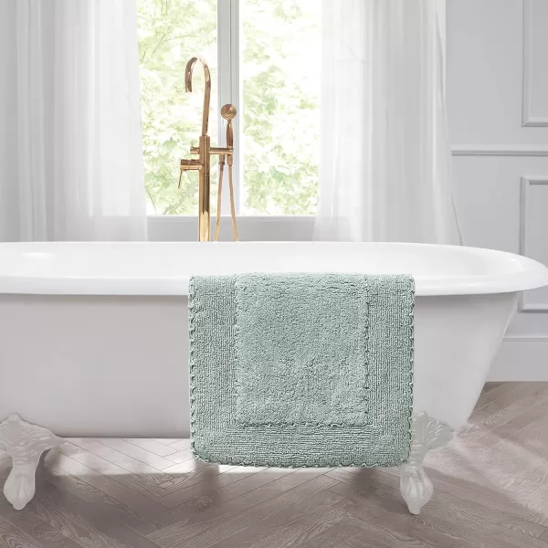 Laura Ashley Ruffle Cotton 2-Piece Bath Rug Set, Ivory