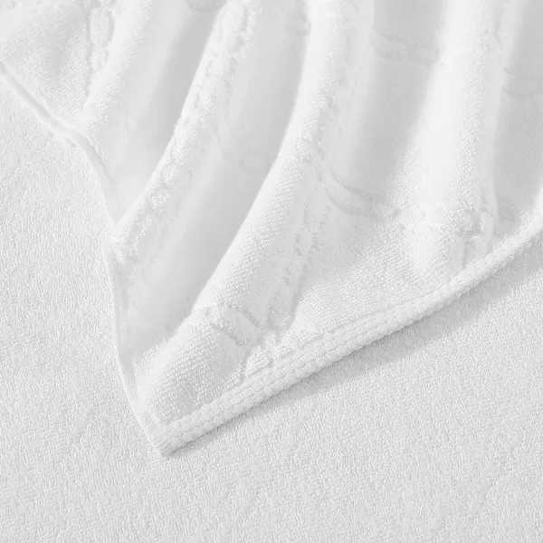 Laura Ashley Set Absorbent &amp; Fade Resistant Cotton Towels, Farmhouse Bathroom Decor, 6 Piece, Maude Solid White