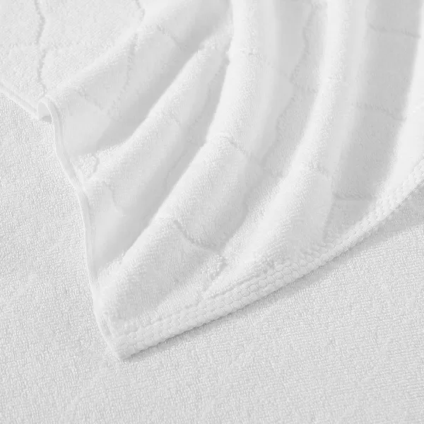 Laura Ashley Set Absorbent &amp; Fade Resistant Cotton Towels, Farmhouse Bathroom Decor, 6 Piece, Maude Solid White