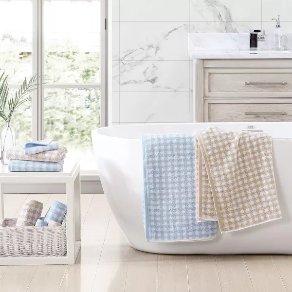 Laura Ashley Set Absorbent &amp; Fade Resistant Cotton Towels, Farmhouse Bathroom Decor, 6 Piece, Maude Solid White