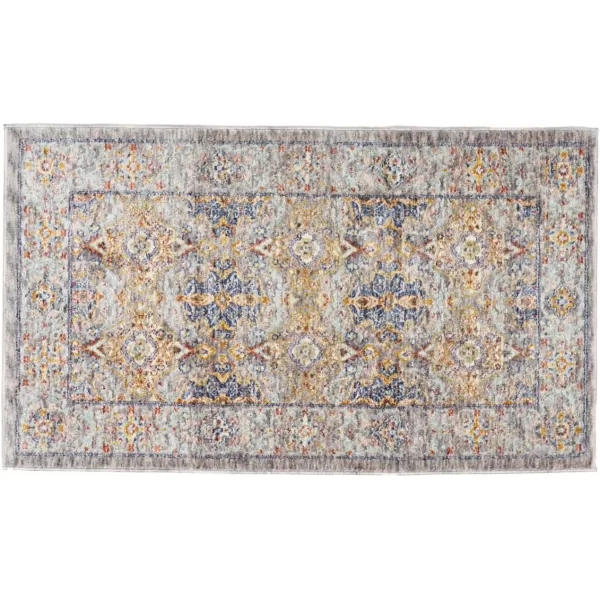 Laura Ashley Turkish Mystic Chenille Accent Rug - Mason | Modern Home Décor | Measures 26.5"X45" | Grey and Blue