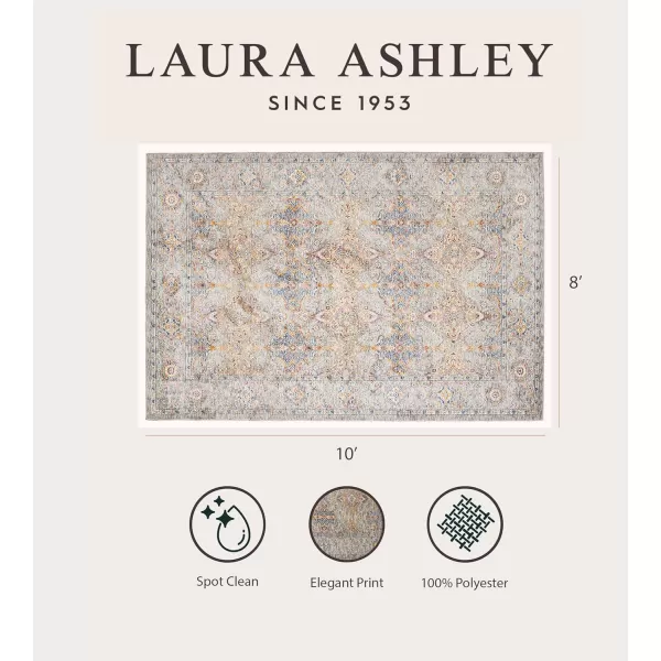 Laura Ashley Turkish Mystic Chenille Accent Rug - Mason | Modern Home Décor | Measures 26.5"X45" | Grey and Blue