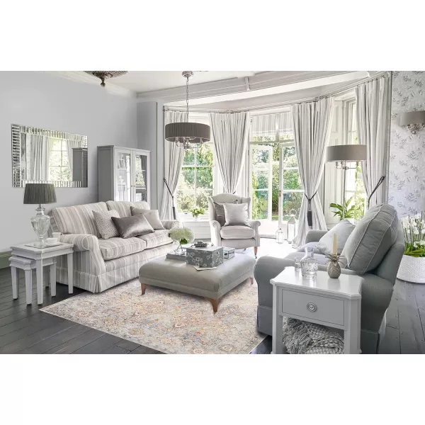 Laura Ashley Turkish Mystic Chenille Accent Rug - Mason | Modern Home Décor | Measures 26.5"X45" | Grey and Blue