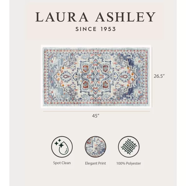 Laura Ashley Turkish Mystic Chenille Accent Rug - Randy | Modern Home Décor | Measures 26.5"X45" | Blue