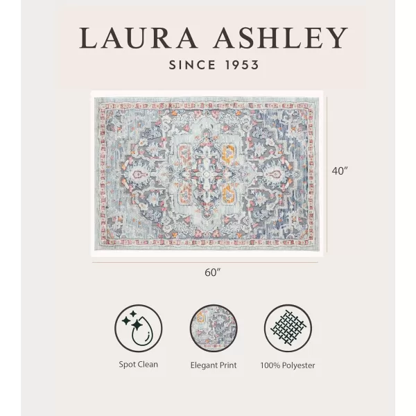 Laura Ashley Turkish Mystic Chenille Accent Rug - Randy | Modern Home Décor | Measures 26.5"X45" | Blue