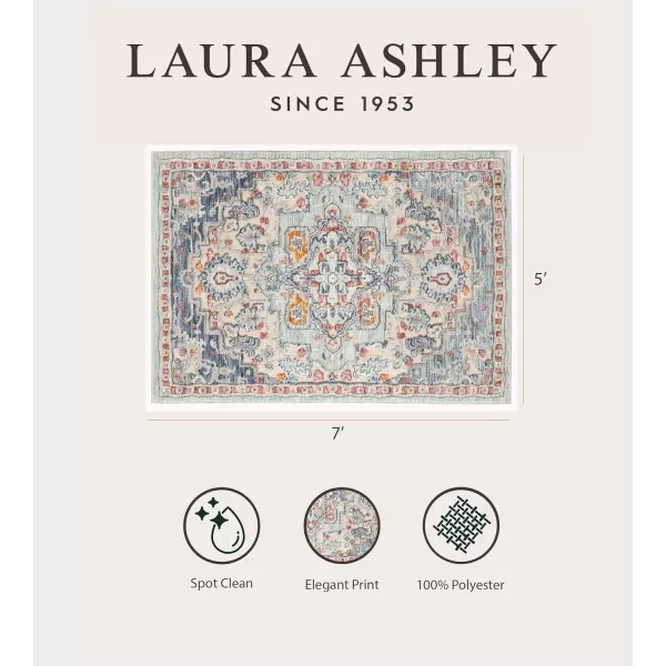 Laura Ashley Turkish Mystic Chenille Accent Rug - Randy | Modern Home Décor | Measures 26.5"X45" | Blue