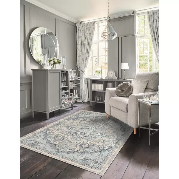 Laura Ashley Turkish Mystic Chenille Accent Rug - Randy | Modern Home Décor | Measures 26.5"X45" | Blue