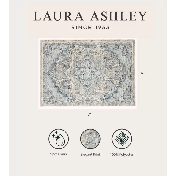 Laura Ashley Turkish Mystic Chenille Accent Rug - Randy | Modern Home Décor | Measures 26.5"X45" | Blue