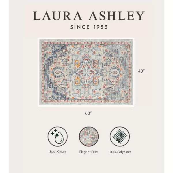 Laura Ashley Turkish Mystic Chenille Accent Rug - Randy | Modern Home Décor | Measures 26.5"X45" | Blue