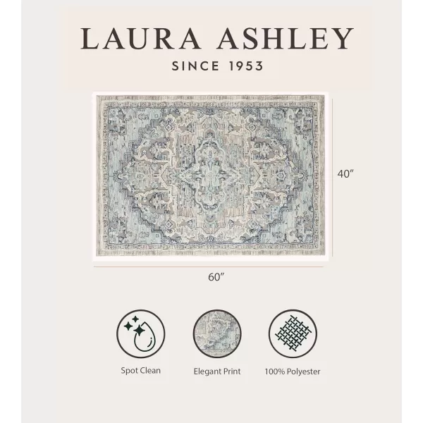 Laura Ashley Turkish Mystic Chenille Accent Rug - Randy | Modern Home Décor | Measures 26.5"X45" | Blue