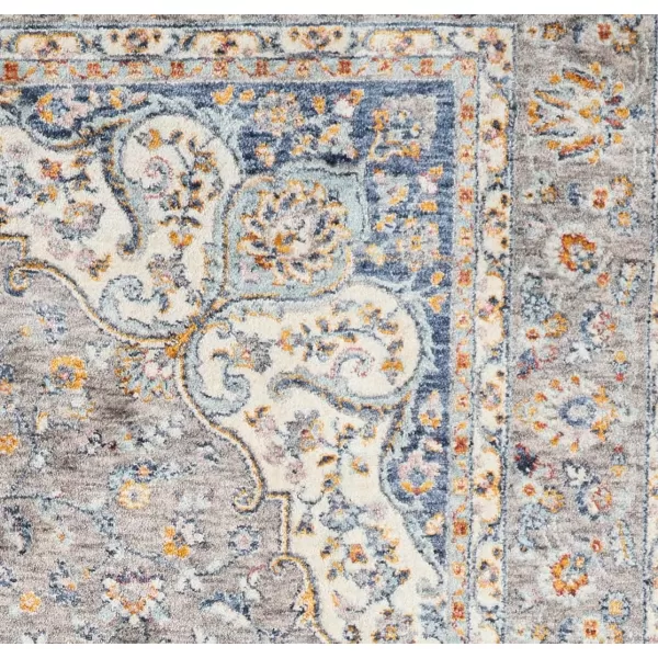 Laura Ashley Turkish Mystic Chenille Accent Rug - Reign| Modern Home Décor | Measures 26.5"X45" | Grey and Gold