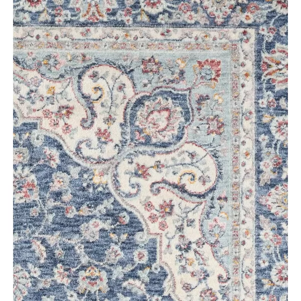 Laura Ashley Turkish Mystic Chenille Accent Rug - Valeri | Modern Home Décor | Measures 26.5"X45" | Navy and Cream