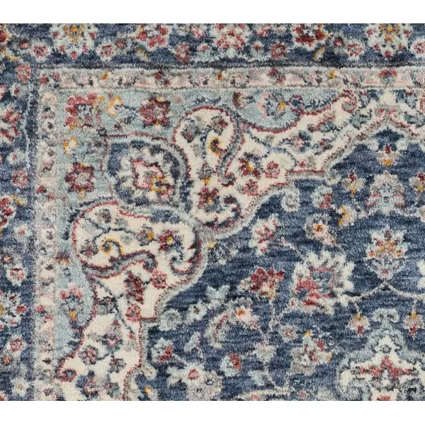 Laura Ashley Turkish Mystic Chenille Accent Rug - Valeri | Modern Home Décor | Measures 26.5"X45" | Navy and Cream