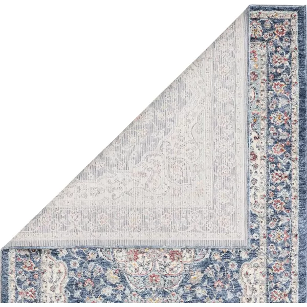 Laura Ashley Turkish Mystic Chenille Accent Rug - Valeri | Modern Home Décor | Measures 26.5"X45" | Navy and Cream