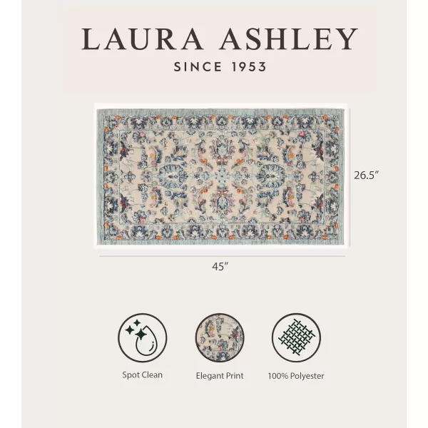 Laura Ashley Turkish Mystic Chenille Area Rug - Genevive | Modern Home Décor | Measures 5'X7' | Navy Blue