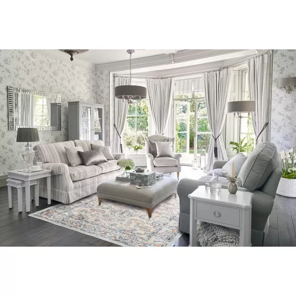 Laura Ashley Turkish Mystic Chenille Area Rug - Genevive | Modern Home Décor | Measures 5'X7' | Navy Blue