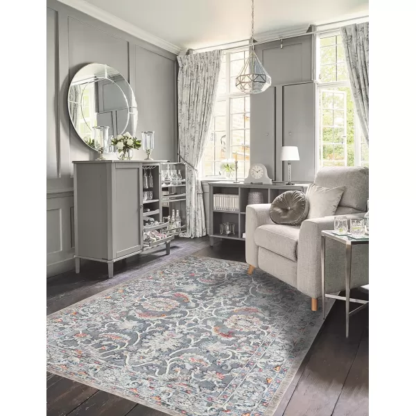 Laura Ashley Turkish Mystic Chenille Area Rug - Genevive | Modern Home Décor | Measures 5'X7' | Navy Blue