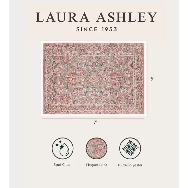 Laura Ashley Turkish Mystic Chenille Area Rug - Genevive | Modern Home Décor | Measures 5'X7' | Navy Blue